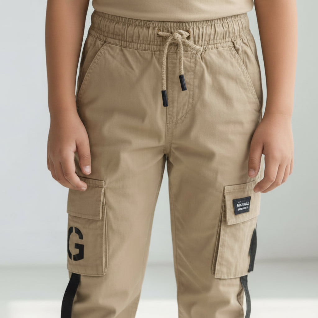 Big Boys Khaki Cargo Pants 9-16 Years - Comfortable Everyday Cargo Trousers | MH