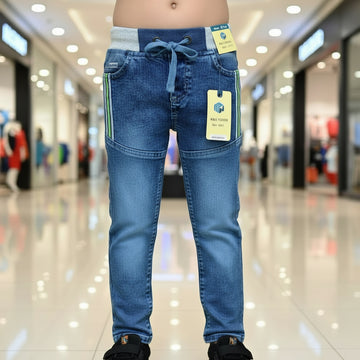 Toddler Boys Blue Denim Joggers 1-6 Years | Stylish Casual Jeans with Elastic Waist | MH
