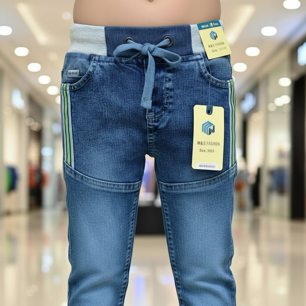 Toddler Boys Blue Denim Joggers 1-6 Years | Stylish Casual Jeans with Elastic Waist | MH