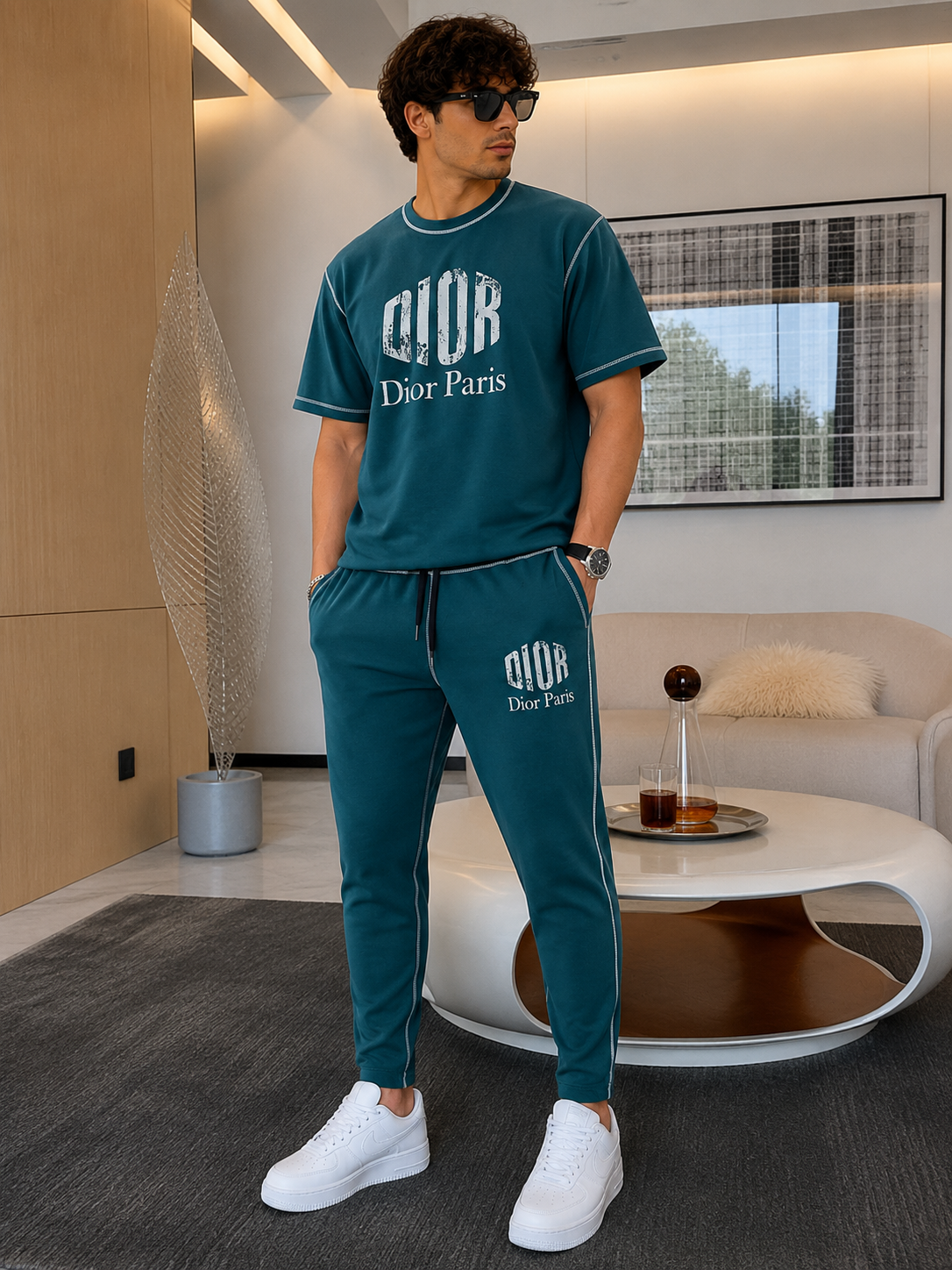 Men’s Casual Two-Piece Tracksuit with Logo Detail | MH Sizes (M-XXL)