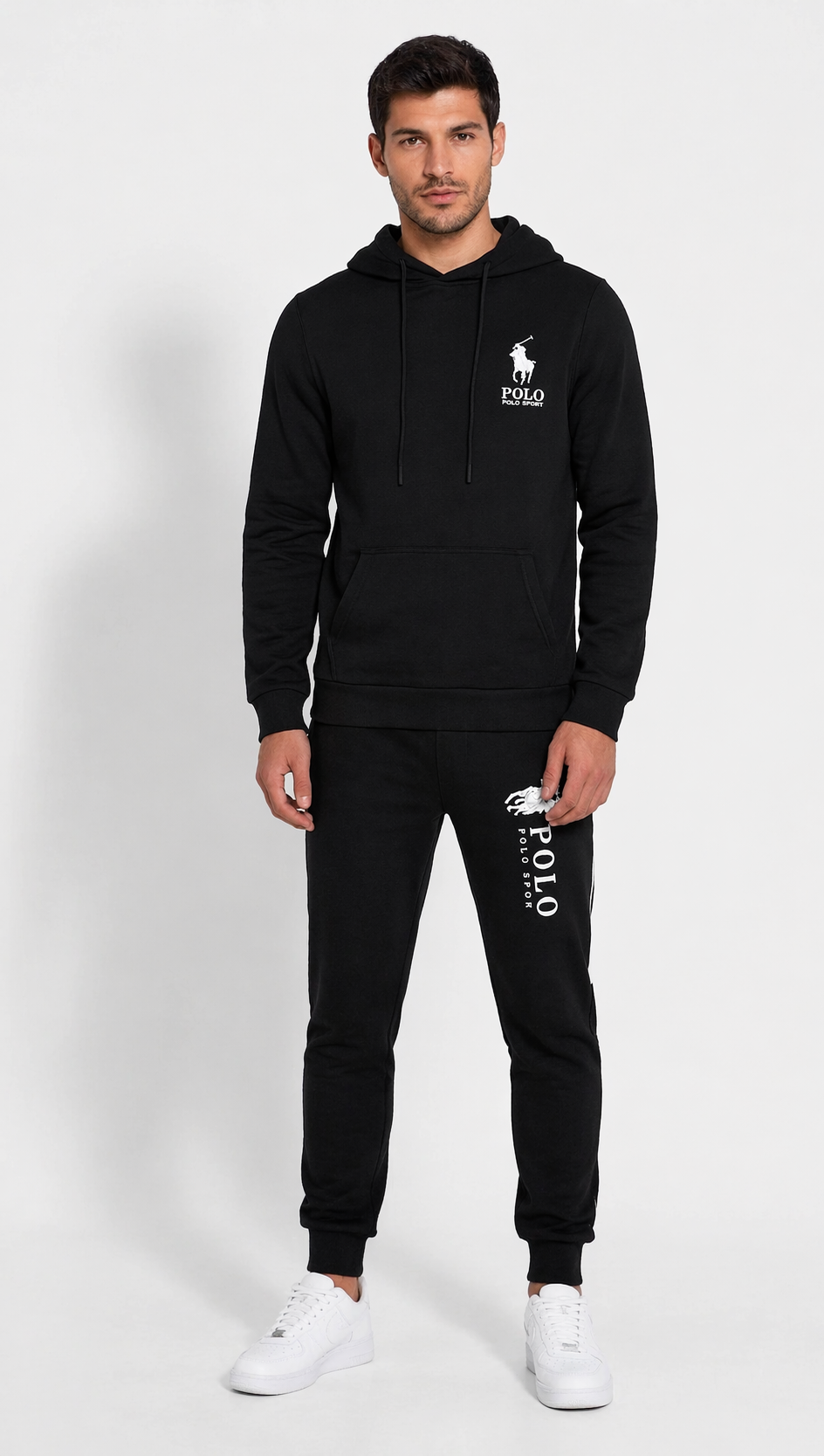 Men’s Black Hoodie – Minimal Logo Pullover Sweatshirt | Premium Cotton Comfort Streetwear UAE | Sizes S-XXL | MH