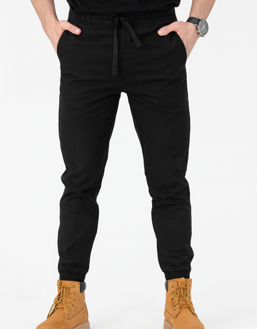 "Men’s Black Slim Fit Jogger Pants with Drawstring – Casual & Stylish" /MH