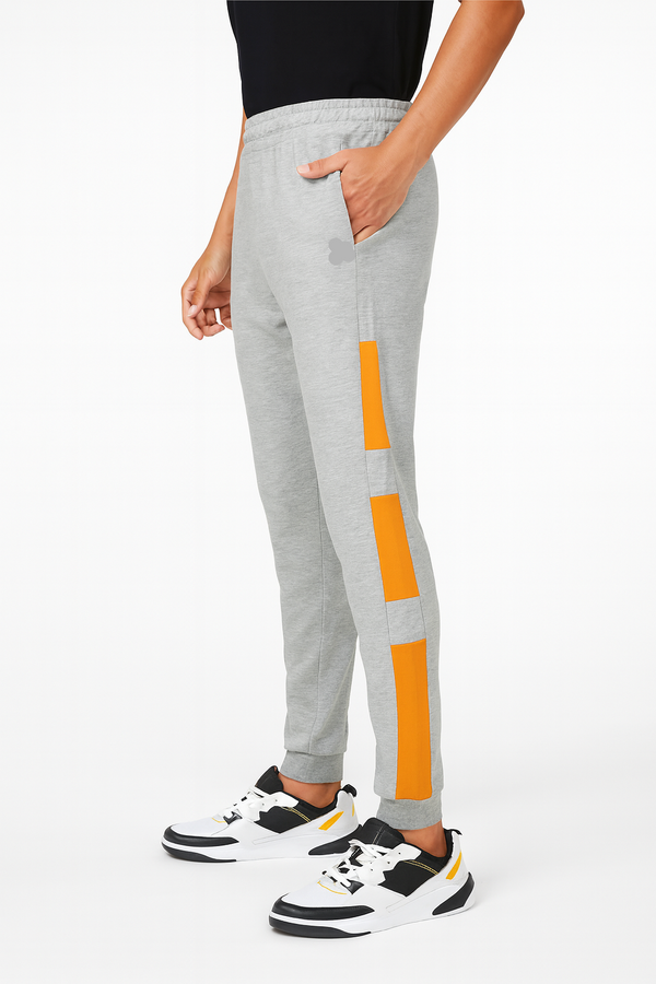 Men’s Grey Trouser with Orange Stripe Panels./MH