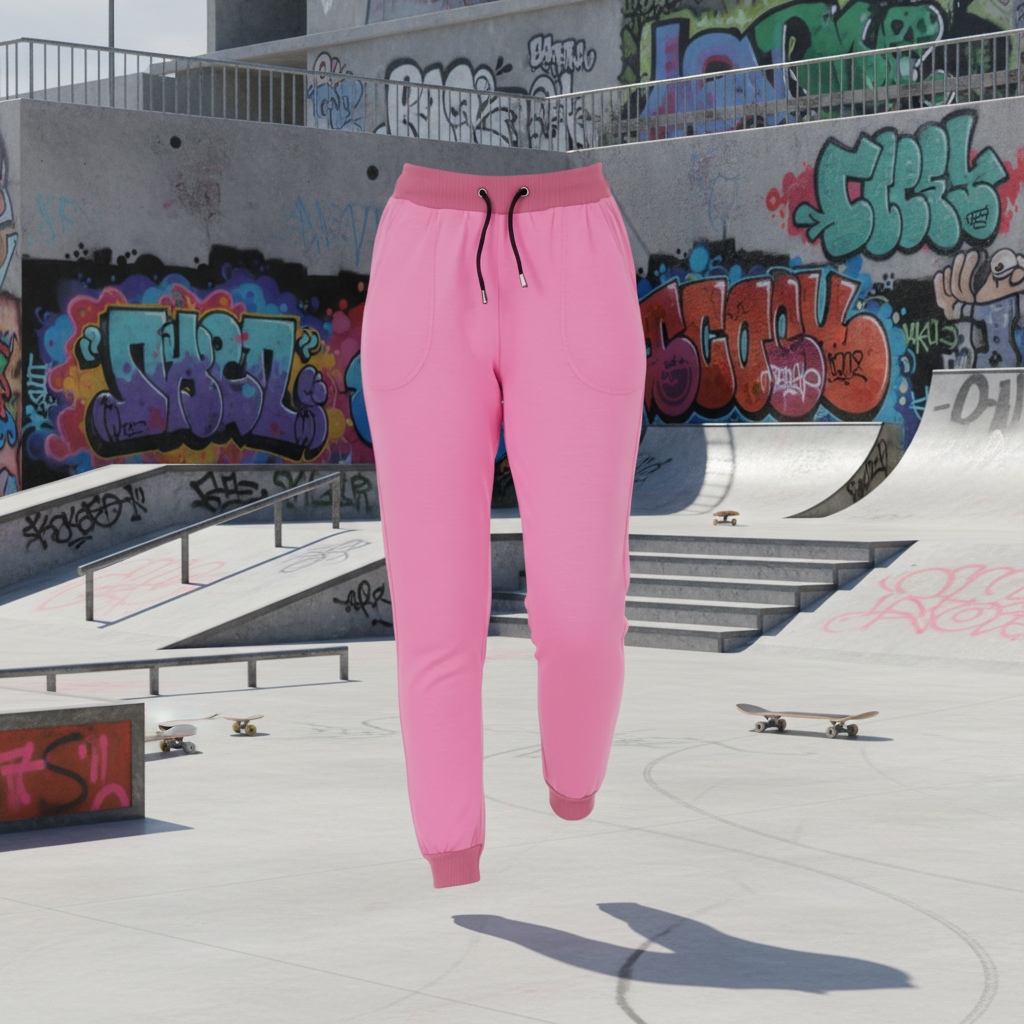 Women’s Cotton Pink Tapered Joggers – High-Waist Athletic Sweatpants (S-XL) MH