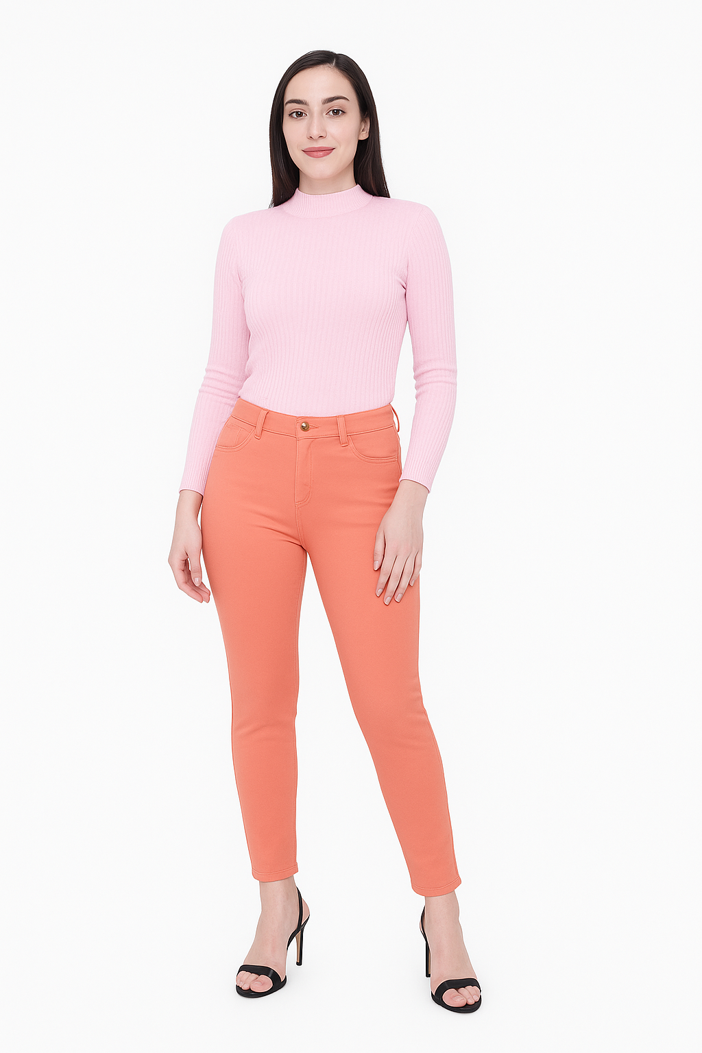 Women’s Slim Fit Belt System Pants – Peach'/MH