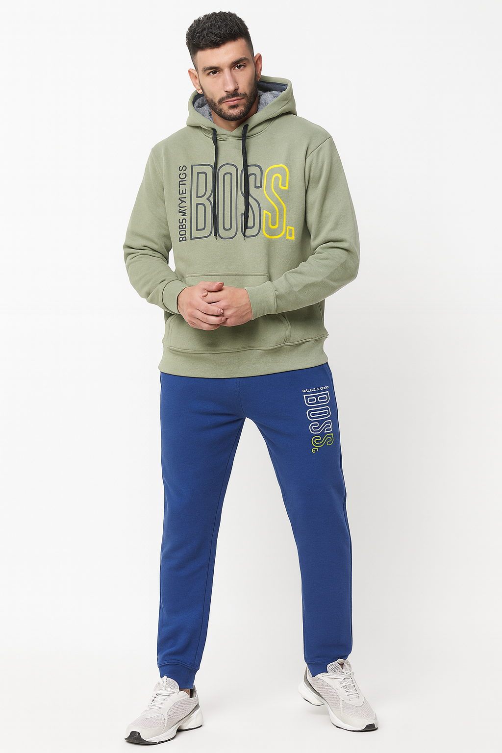 Men’s BOSS Print Pullover Hoodie & Jogger Tracksuit Set | 10 Colours | Ages 17–24 Years | MH