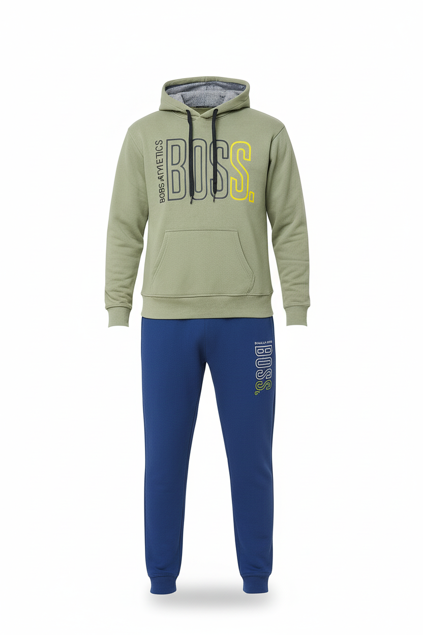 Men’s BOSS Print Pullover Hoodie & Jogger Tracksuit Set | 10 Colours | Ages 17–24 Years | MH