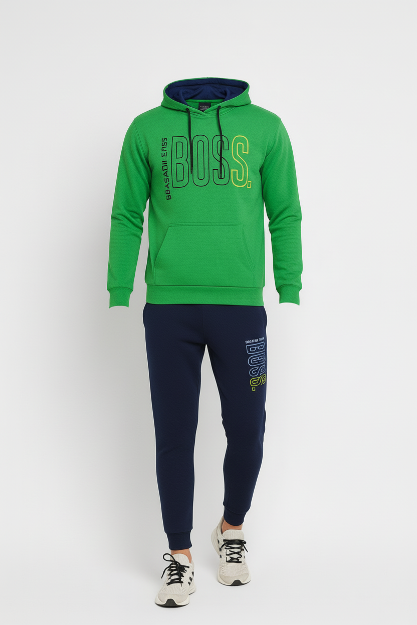 Men’s BOSS Print Pullover Hoodie & Jogger Tracksuit Set | 10 Colours | Ages 17–24 Years | MH