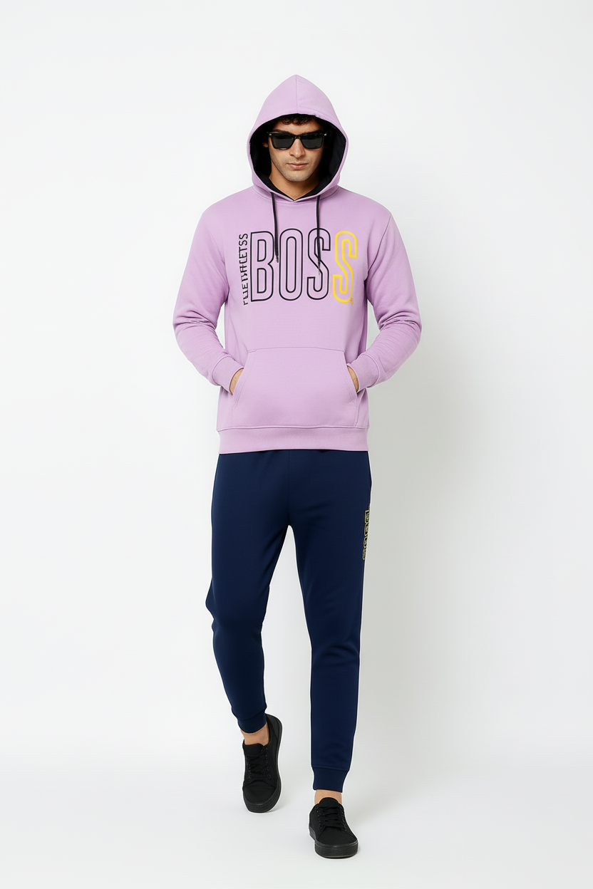 Men’s BOSS Print Pullover Hoodie & Jogger Tracksuit Set | 10 Colours | Ages 17–24 Years | MH