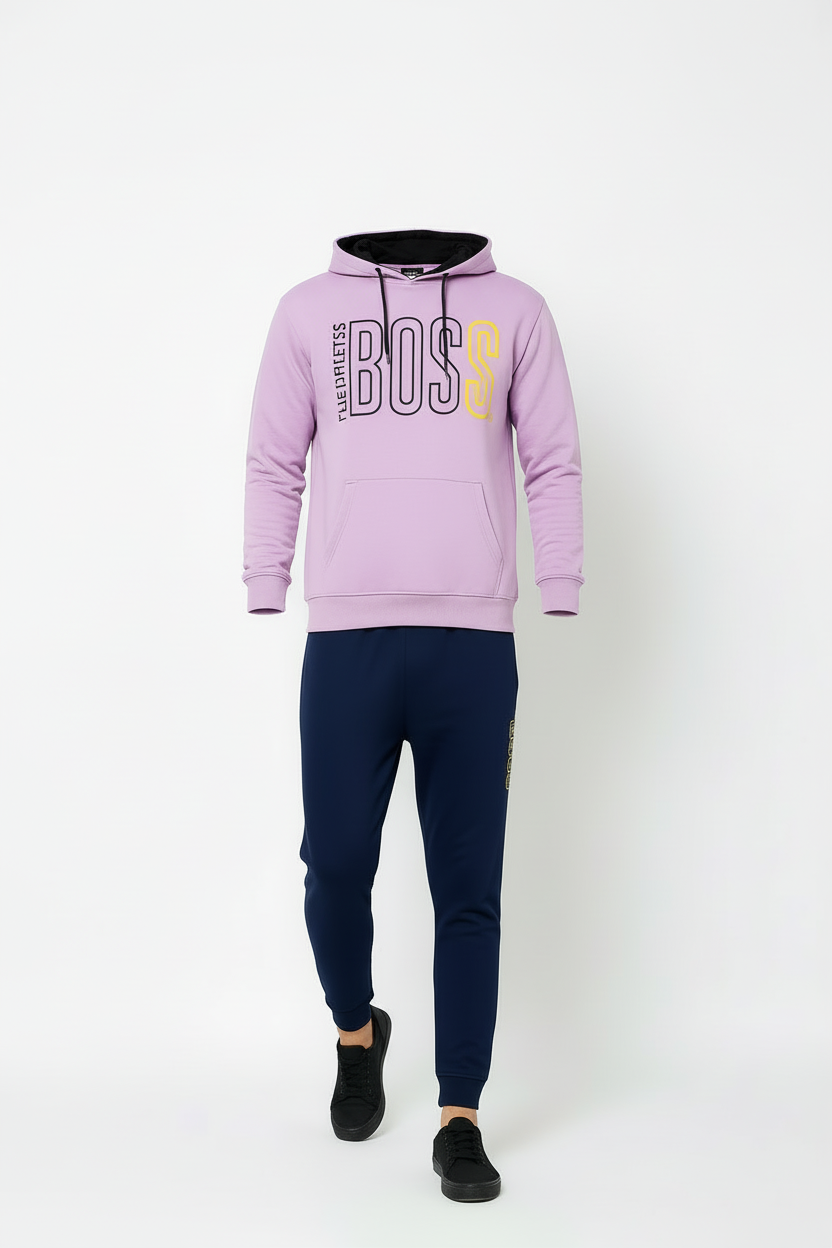 Men’s BOSS Print Pullover Hoodie & Jogger Tracksuit Set | 10 Colours | Ages 17–24 Years | MH