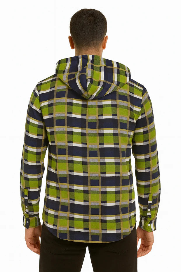 Men's Checkered Hoodie Shirt | MH