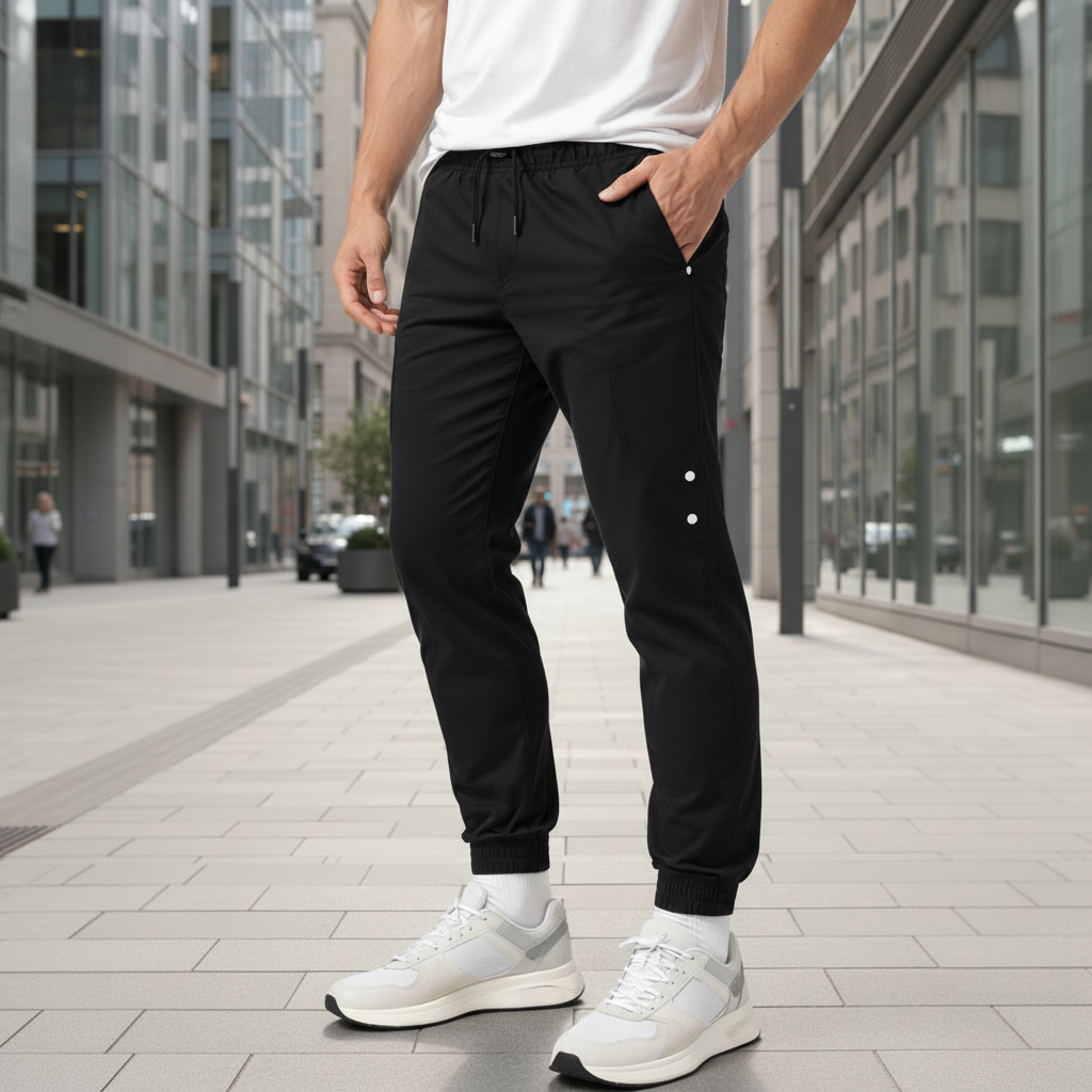 Men’s Slim Fit Jogger Chino Pants | Khaki Grey & Black | Drawstring Tapered Trousers | Ages 17–24 Years | MH