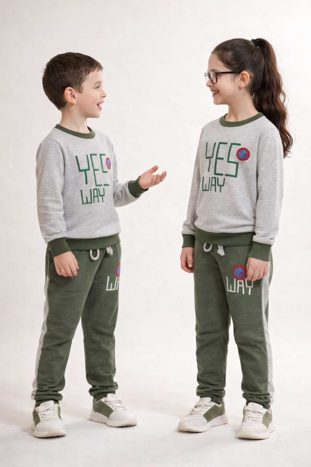 Kids “Yes Way” Casual Sweatshirt & Jogger Set | MH Size (2-12Years)