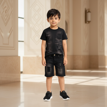 Kid Boy's Urban Distressed Denim Shorts | MH Size (1-12Years)