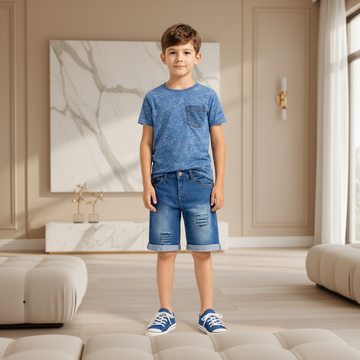 Kid Boy's Distressed Denim Shorts | MH Size (1-12Years)