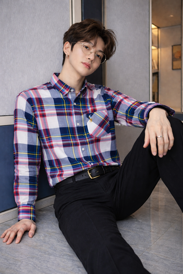 Men’s Classic Red & Navy Multicolour Plaid Slim Fit Shirt | Tartan Check Long Sleeve | Sizes S–XL | MH