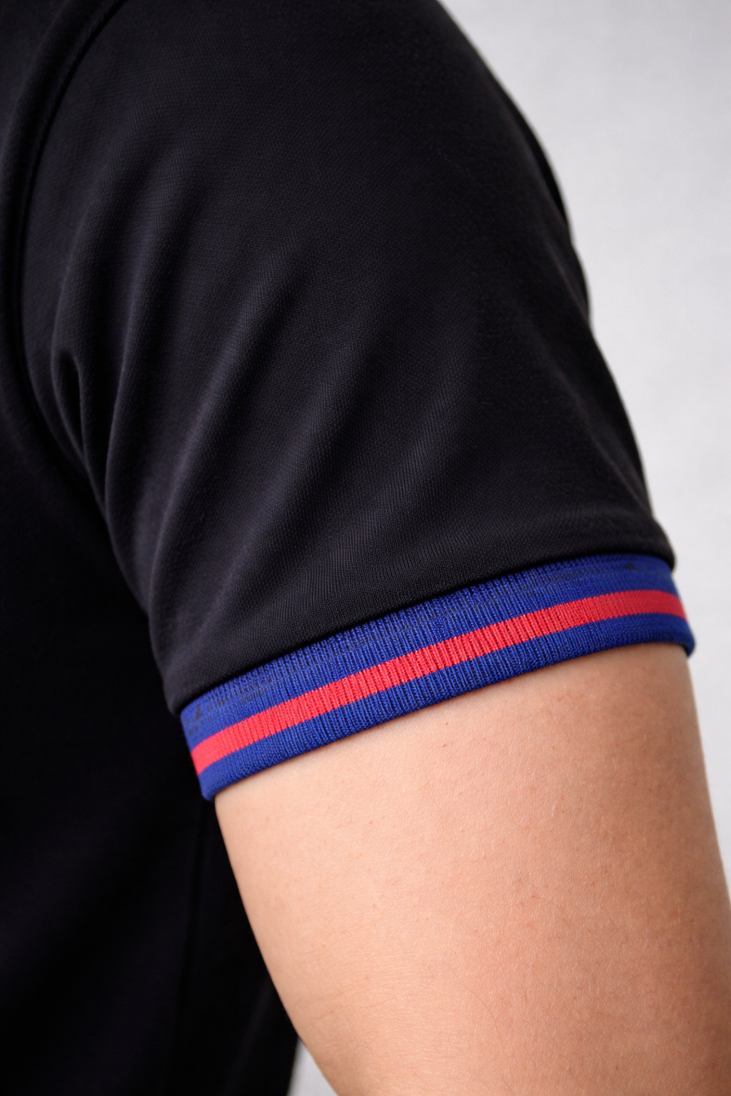 Midnight Black Contrast Collar Slim Fit Polo Shirt | MH