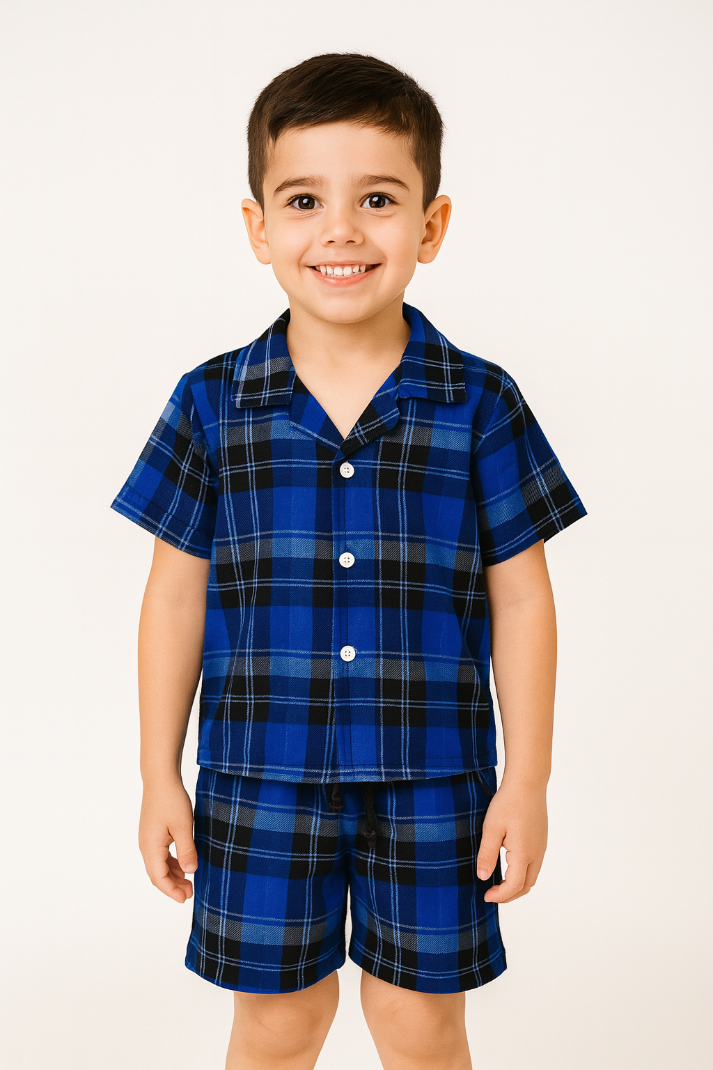 Boys’ Turkish Collar Short-Sleeve Shirt & Shorts Set I MH