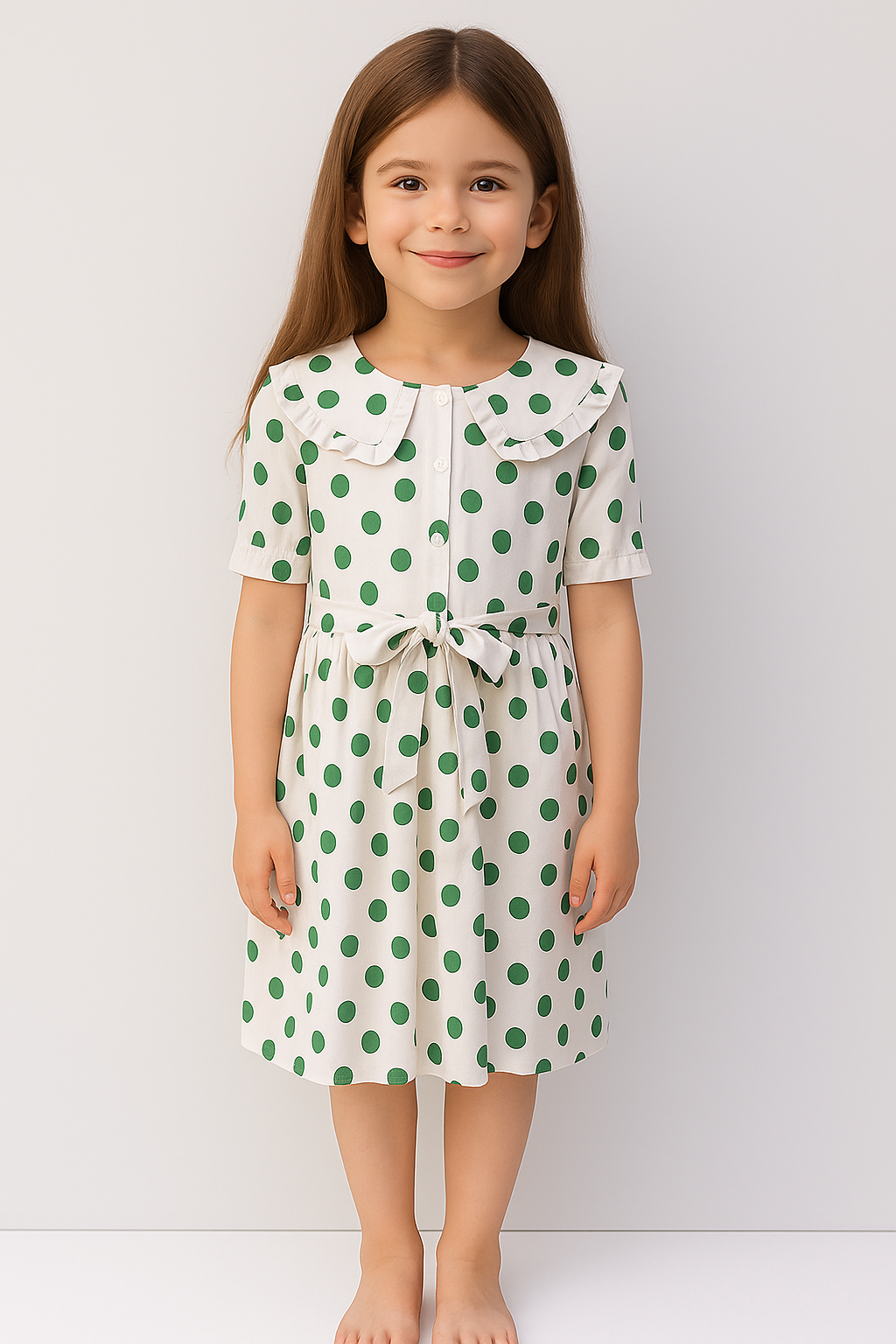 Ruffle Collar Polka Dot Dress I MH