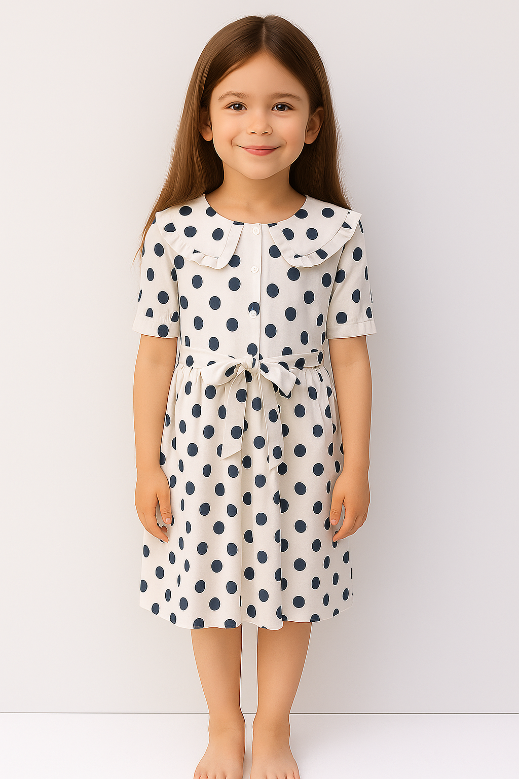 Ruffle Collar Polka Dot Dress I MH