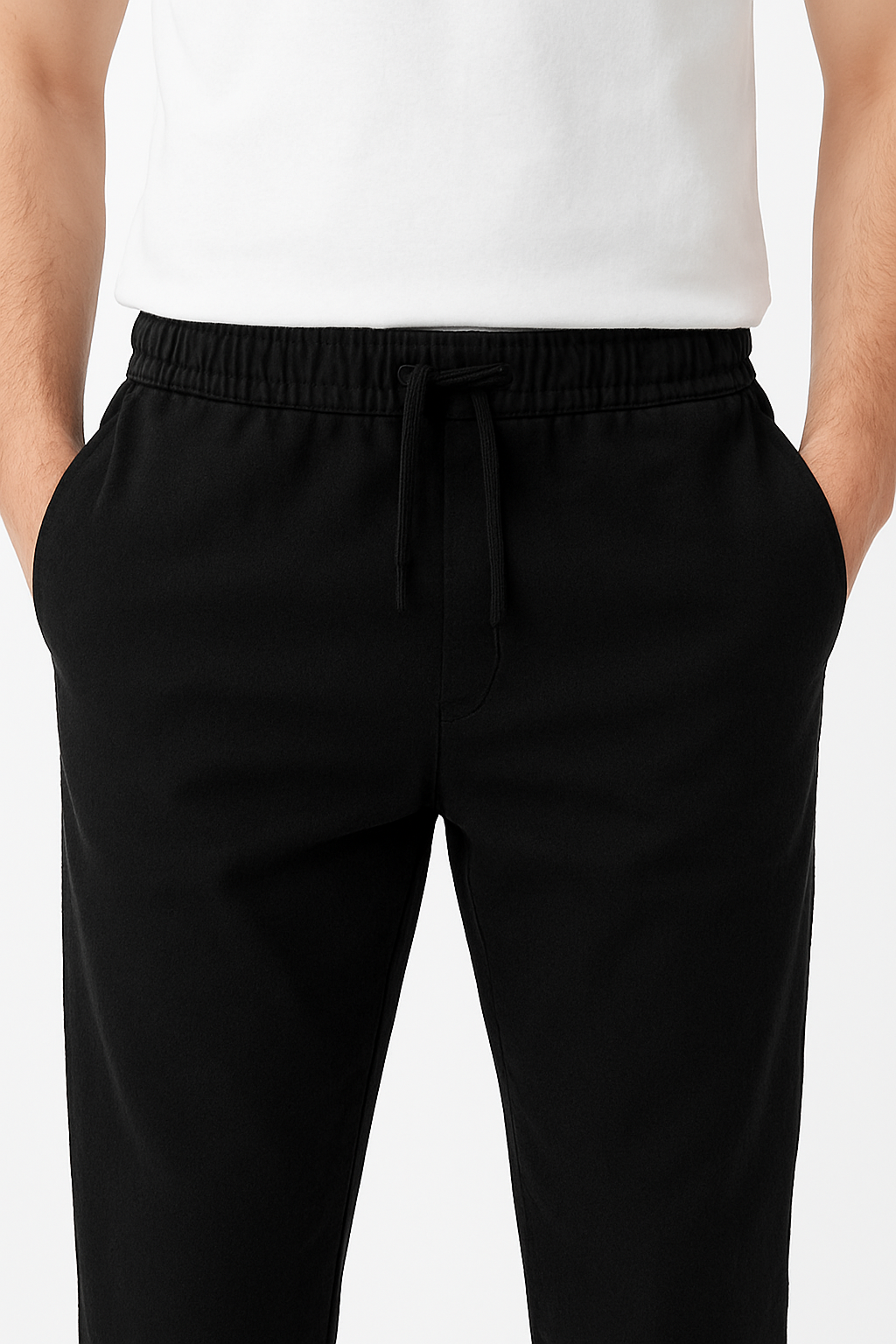 "Men’s Black Slim Fit Jogger Pants with Drawstring – Casual & Stylish" /MH