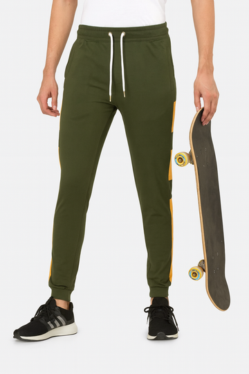 Men’s Olive Green Trouser with Yellow Stripe Panels. | Sizes (30"-38") | MH