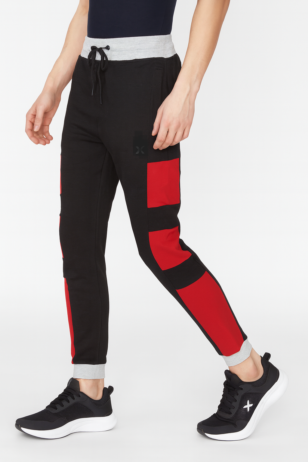 Men’s Black Joggers with Red Block Detailing. /MH