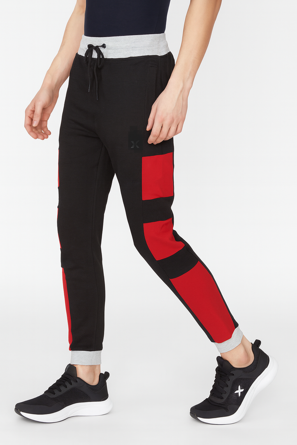 Men’s Black Trouser with Red Block Detailing. /MH