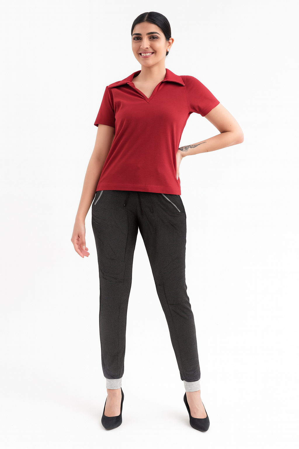 Women’s Jogger Pants – Charcoal Grey with Contrast Trim'/MH