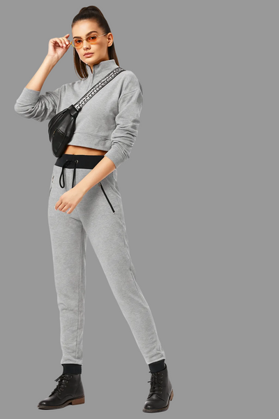 Women’s Grey Cotton Trouser with Zipper Pockets.Size (S-XL)|MH