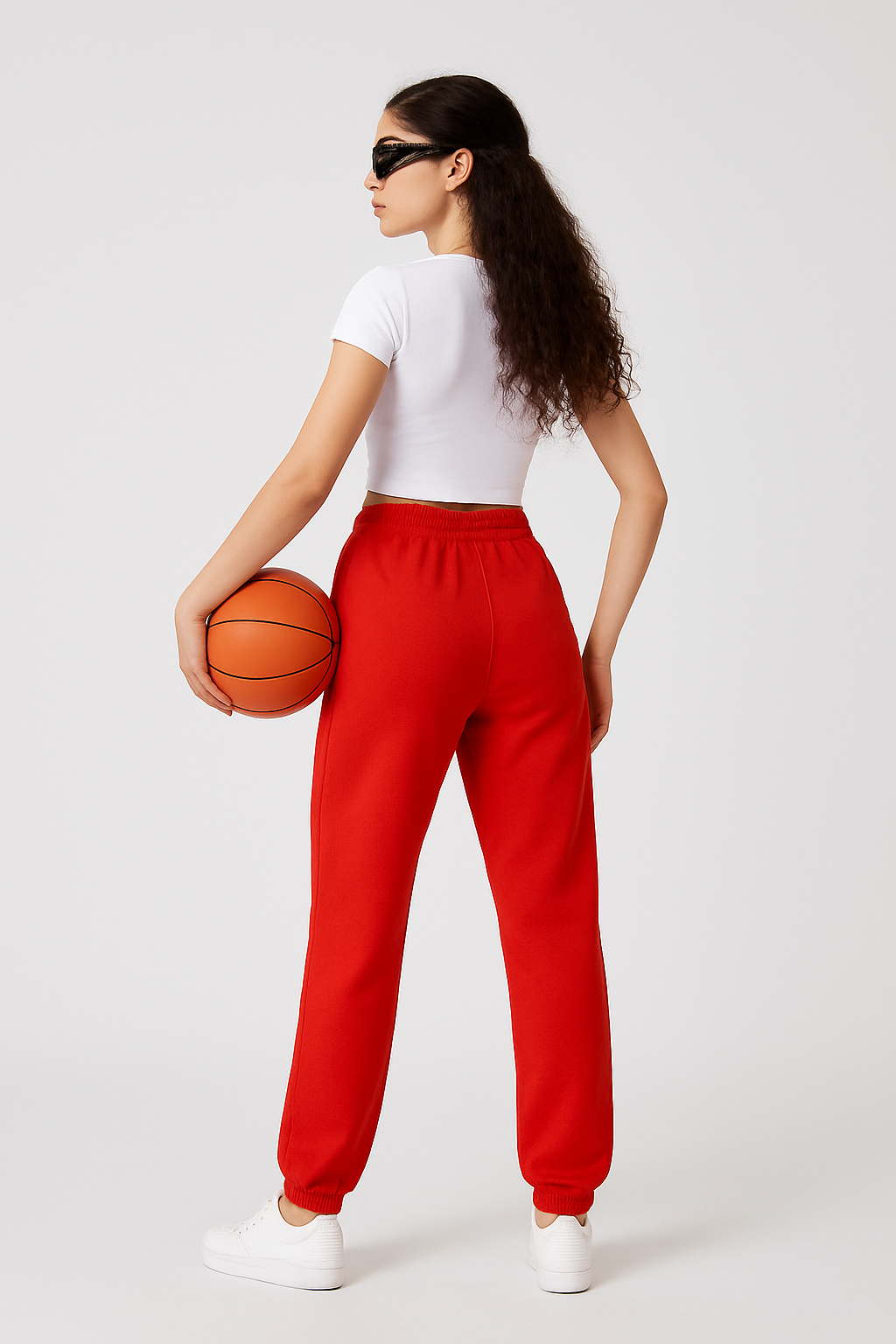 Women’s Premium Red Jogger Sweatpants with Drawstring – Casual Athletic Fit (Sizes S–XL) | MH