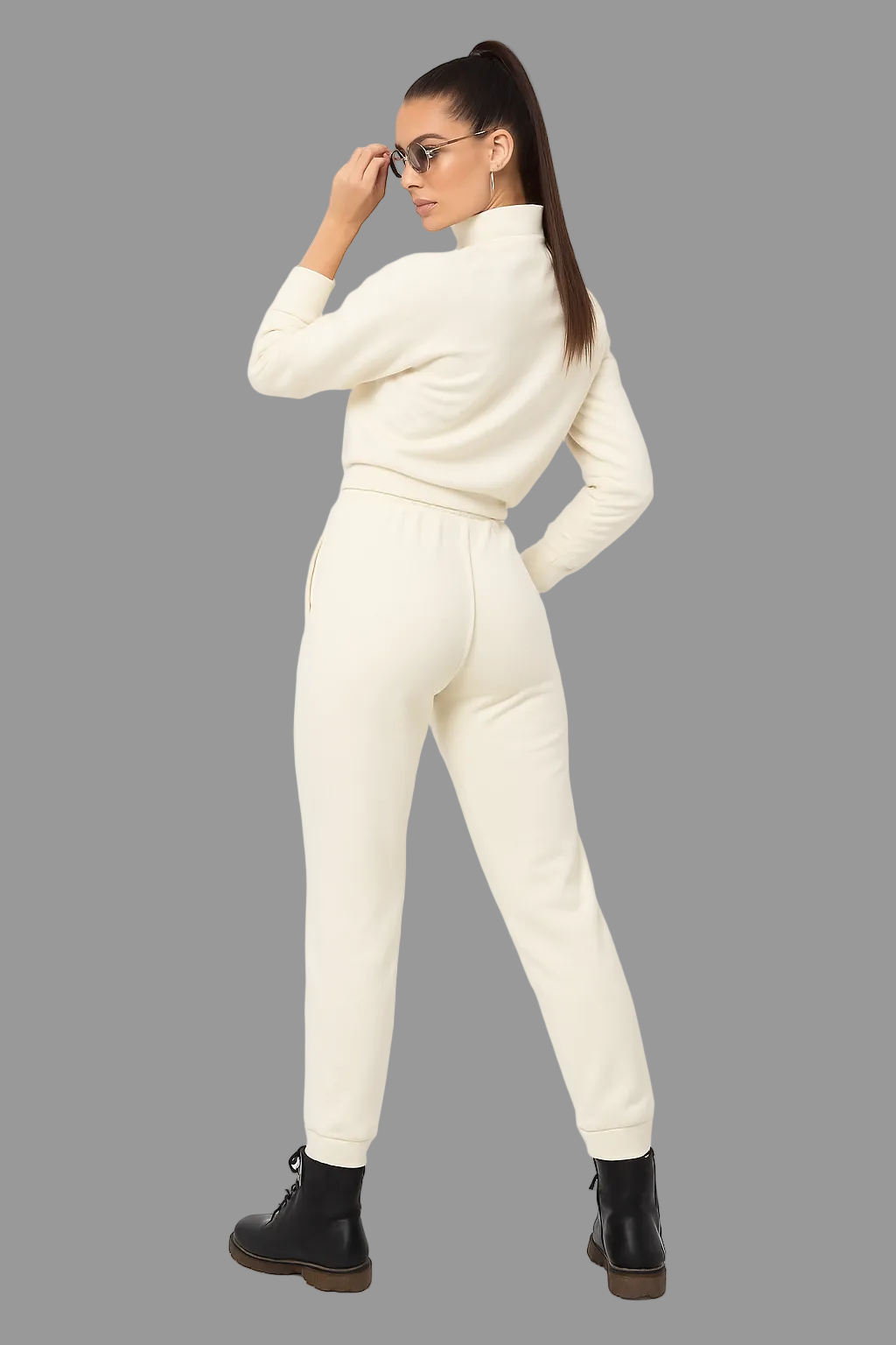 Women’s Cream Joggers Sweatpants - Drawstring Waist, Sizes S-XL | MH