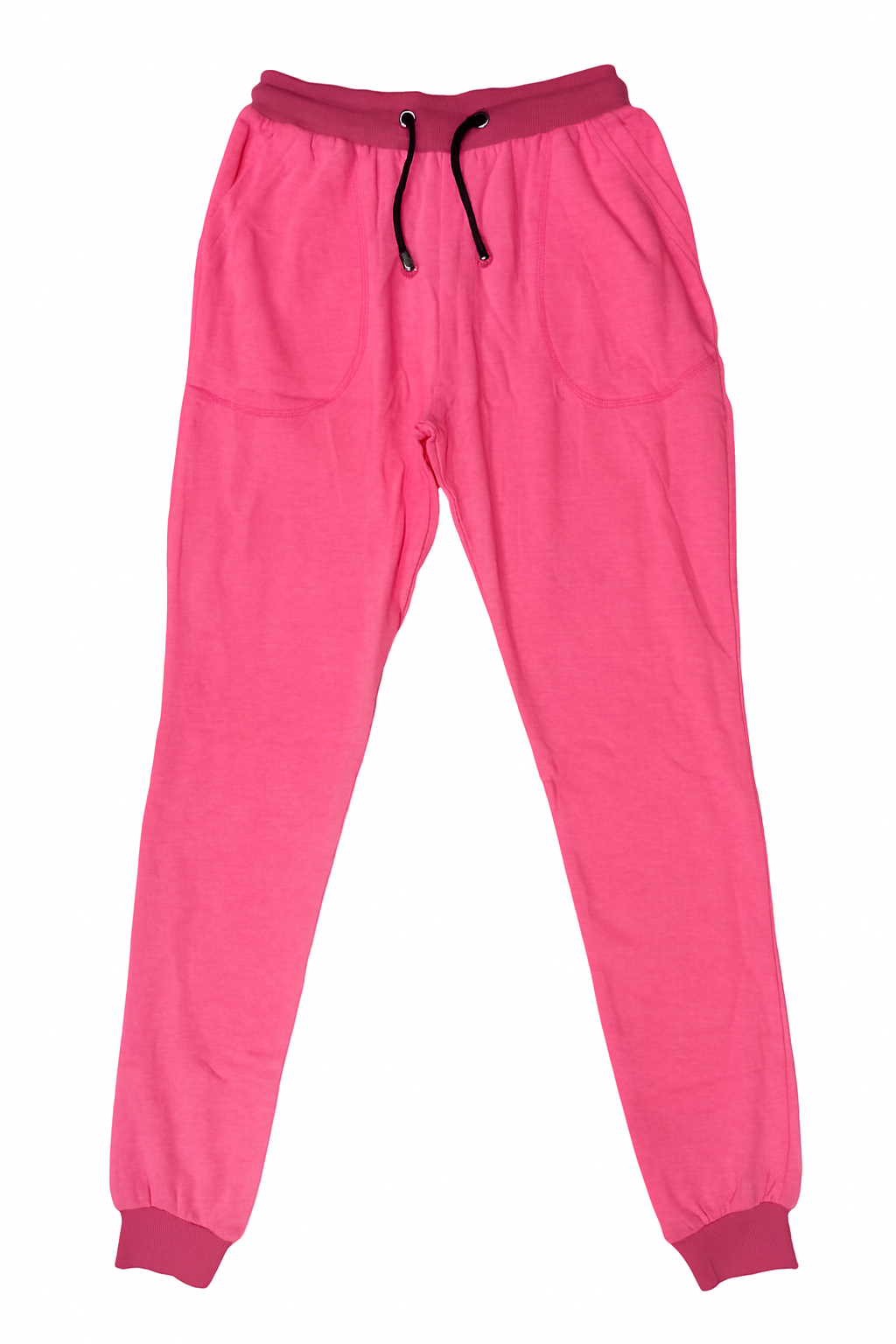 "Women’s Casual Pink Jogger Pants with Contrast Waistband & Drawstring" /MH