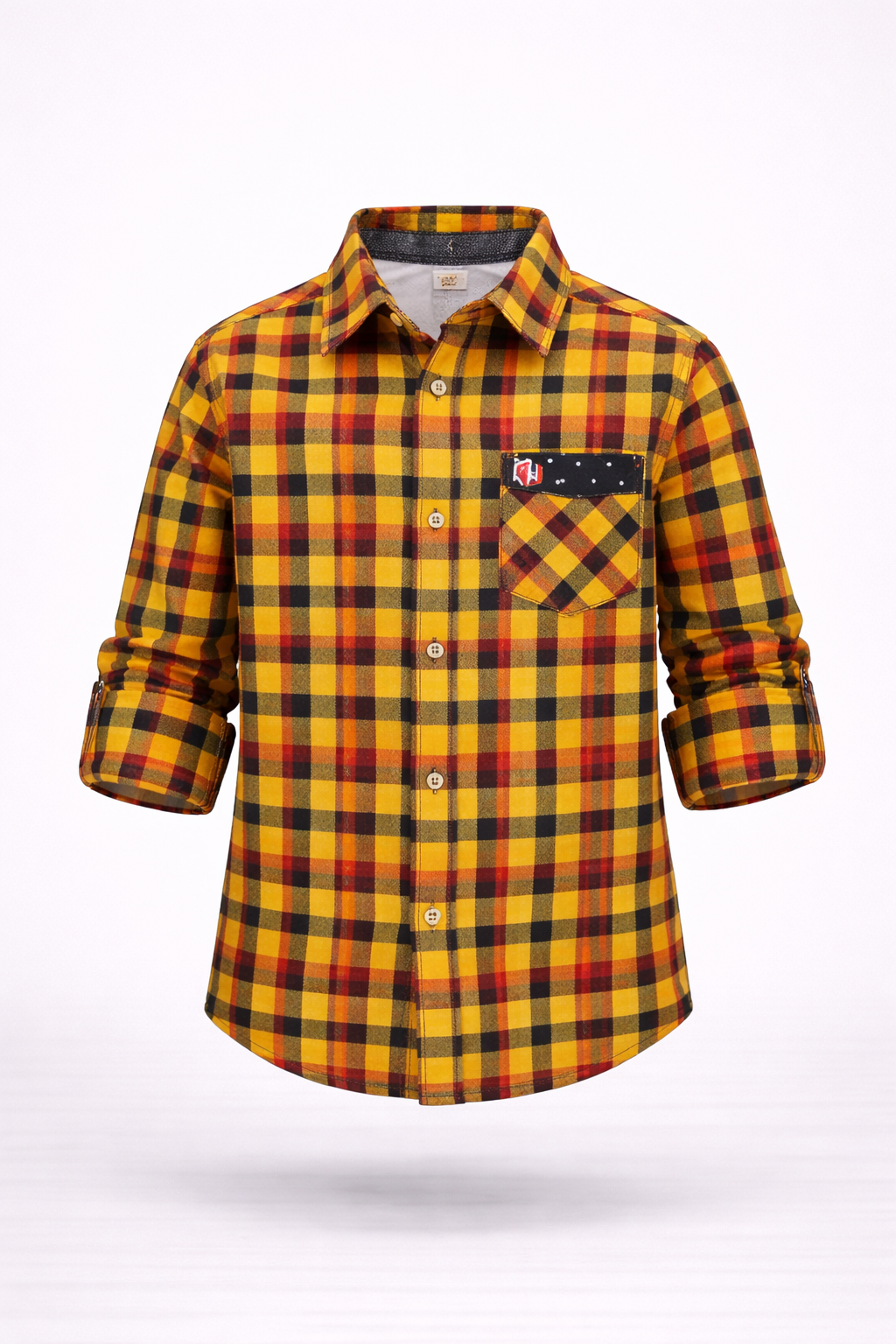Kids Oven & Knit Contrast Long Sleeve Cotton Shirt (2-12yrs)MH