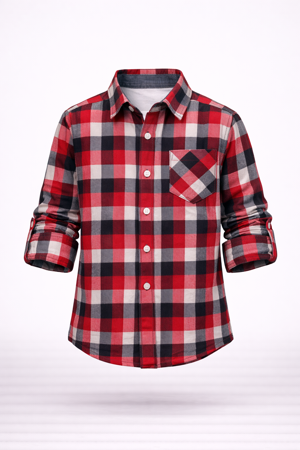 Kids Oven & Knit Contrast Long Sleeve Cotton Shirt (1-12yrs)MH