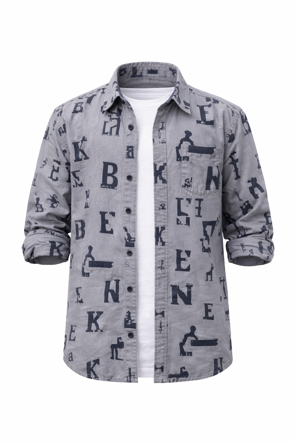 Kids Unique printed Long Sleeve Cotton Shirt (3-14yrs)MH