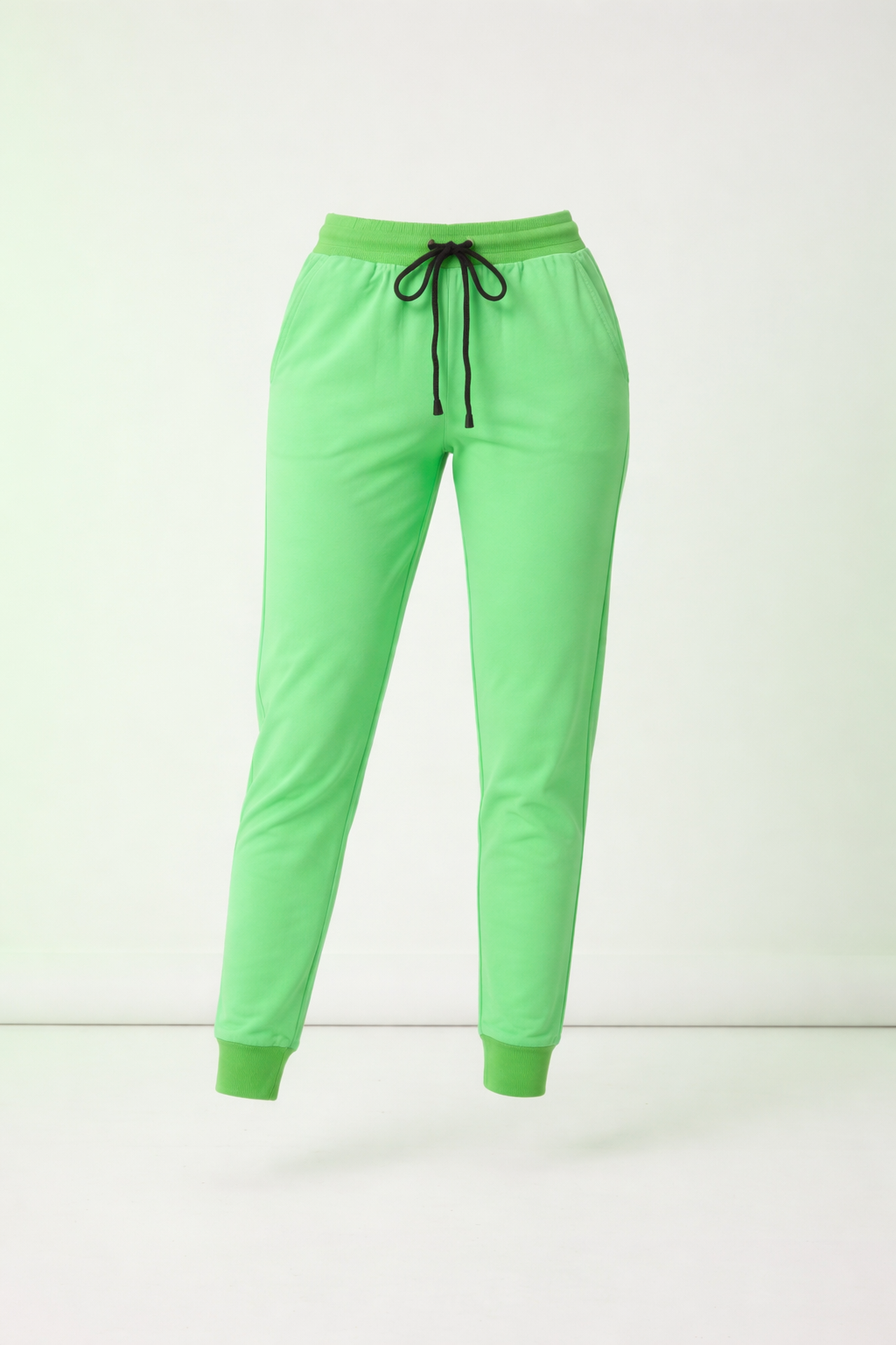 Women’s Lime Green Tapered Joggers with Contrast Drawstring | Sizes S-XL | MH