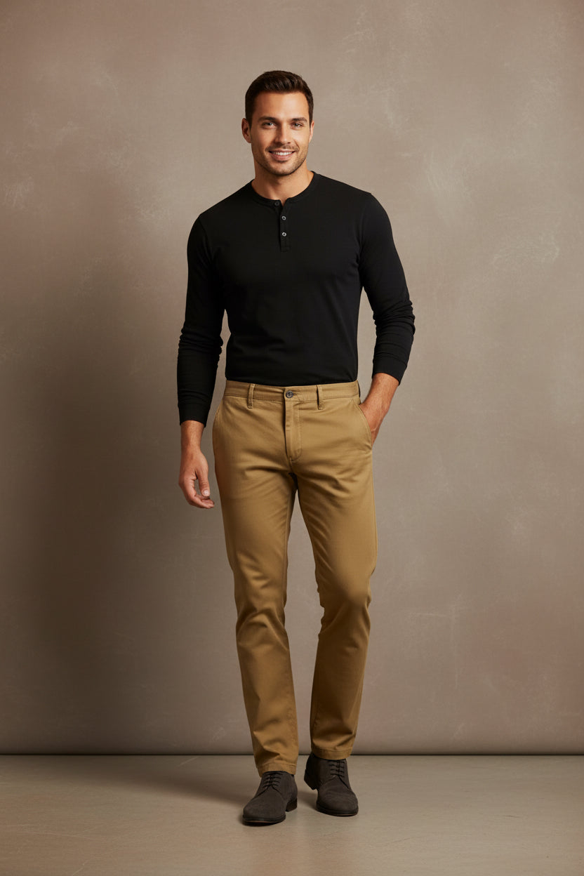 Men’s Old-Money Comfort-Fit 5 Colors Chino Pants | Sizes 30"-38" | Casual Trousers with Pockets | MH