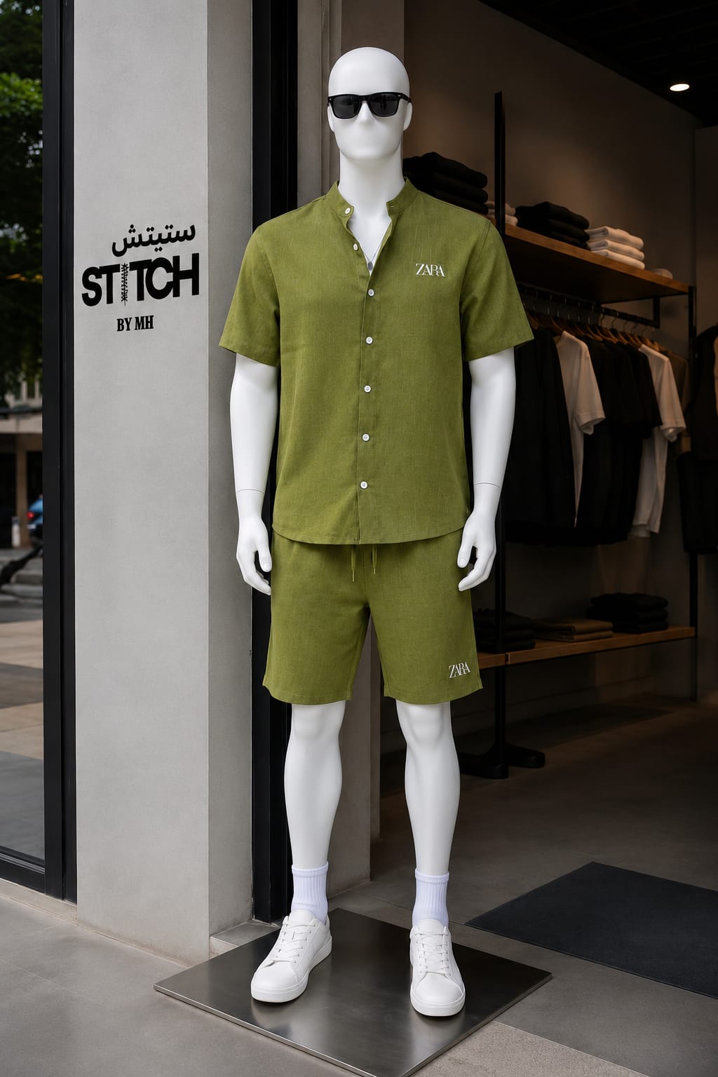 Men’s Premium Textured Band Collar Shirt & Shorts Co-ord Set | Half Sleeve Summer Set | M–XXL