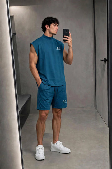 Men's Oversized Muscle Tee & Shorts Set | Breathable Gym Coord - 8 Colors | Sizes M-XXL |MH