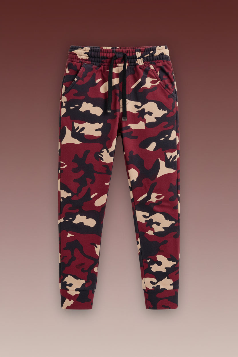 Boys' Camouflage Cargo Joggers – Kids' Pull-On Drawstring Camo Pants|3 Colors | Sizes (1-8 Years) | MH