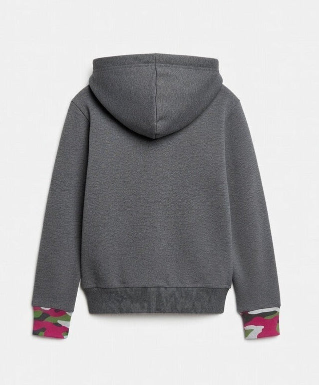 Kid Boys Contrast Trim Camo Pocket Hoodie with  | MH