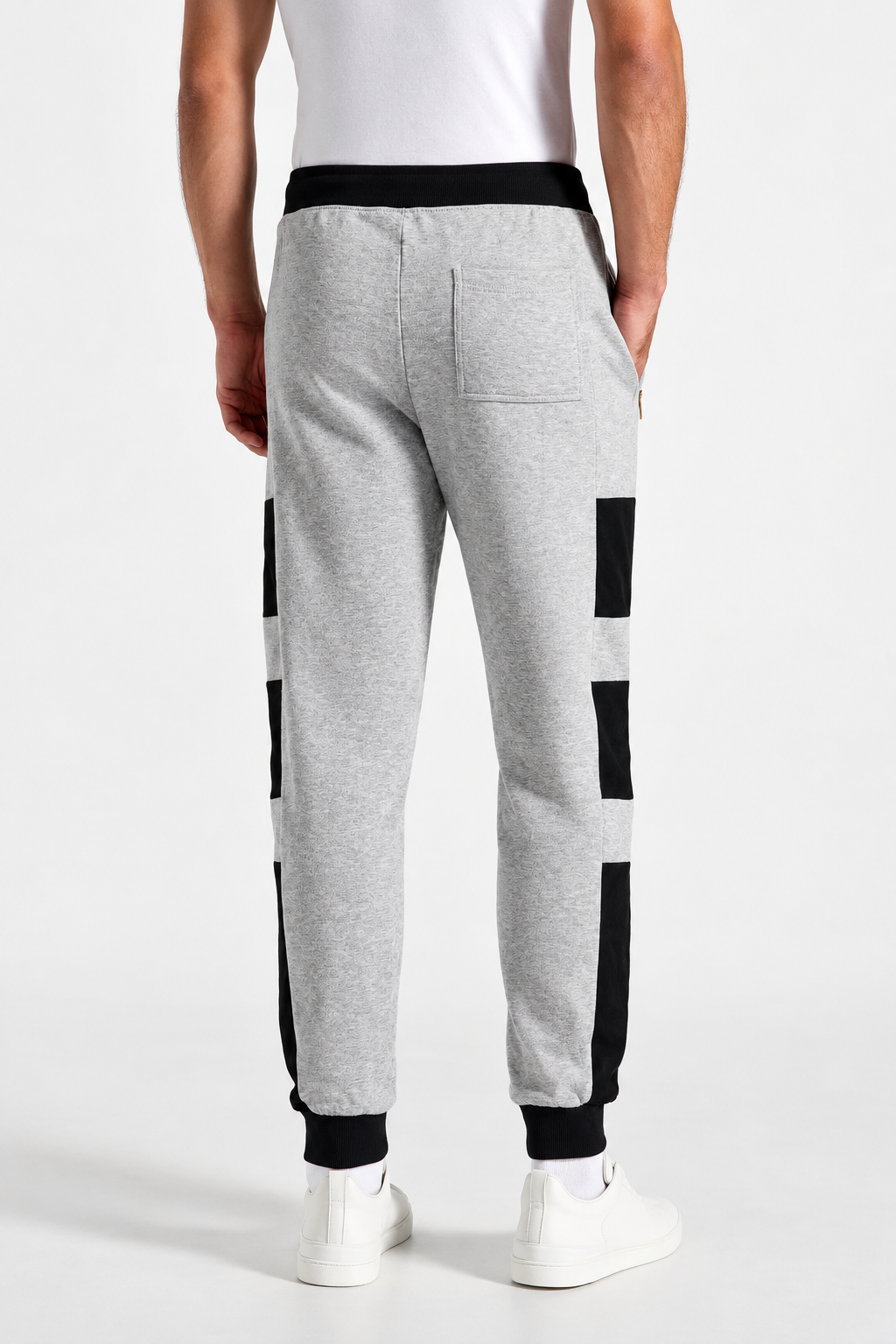 Men’s Grey Trouser with Dark Black Stripe Panels | (Sizes S/30-XXL/38) | MH