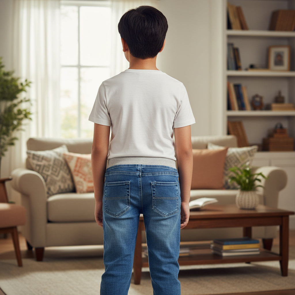Children’s Blue Denim Jogger Jeans 7-12 Years - Relaxed Fit Jeans with Side Detail | MH