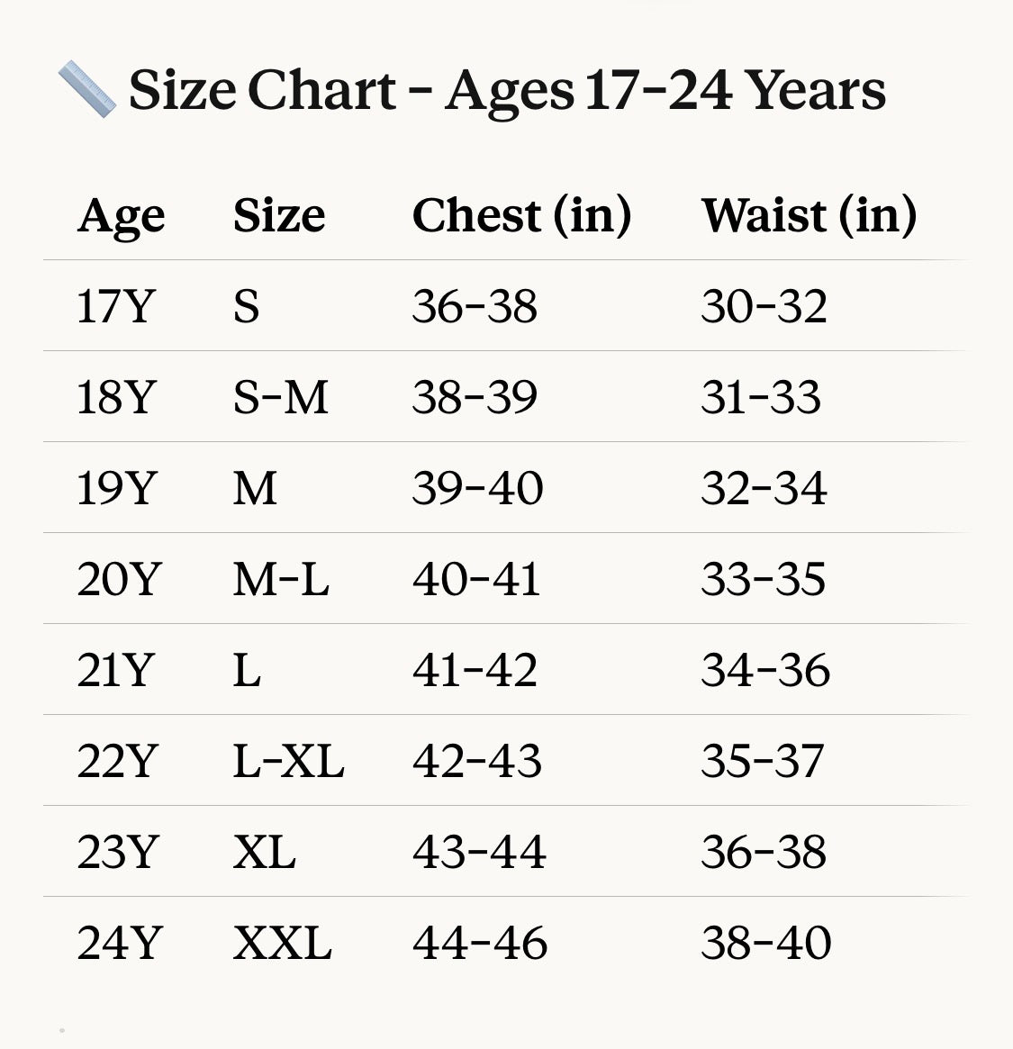 Size Chart
