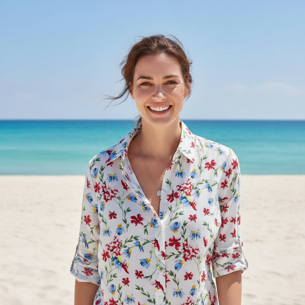 Women's Long Sleeve Henley Top – Casual Button Front Tops shirt  | Sizes (S-XXL) | MH