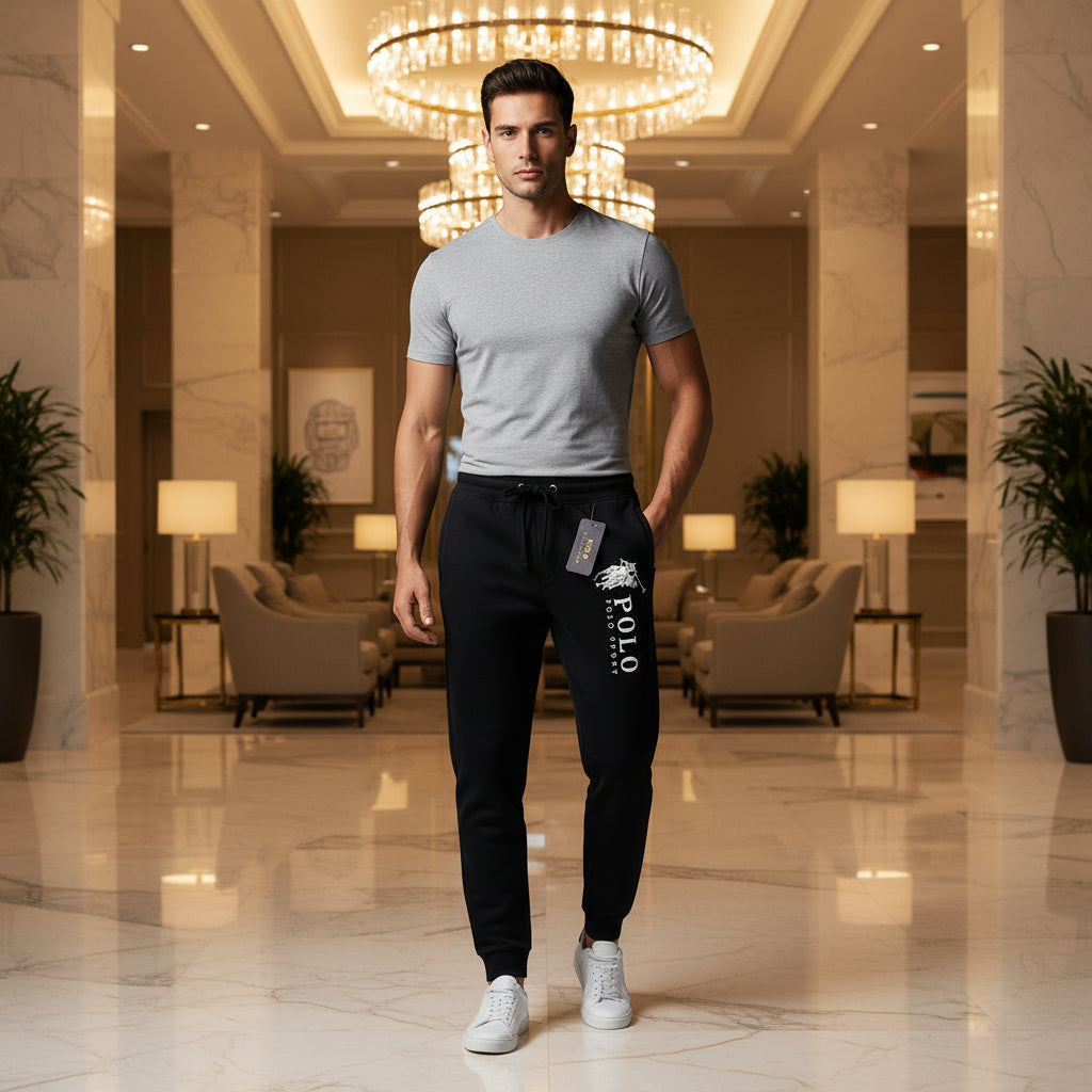 Men’s Slim Fit Jogger Trousers with Drawstring Waist & Tapered Ankle | 5 Colors | Sizes S-XXL | MH