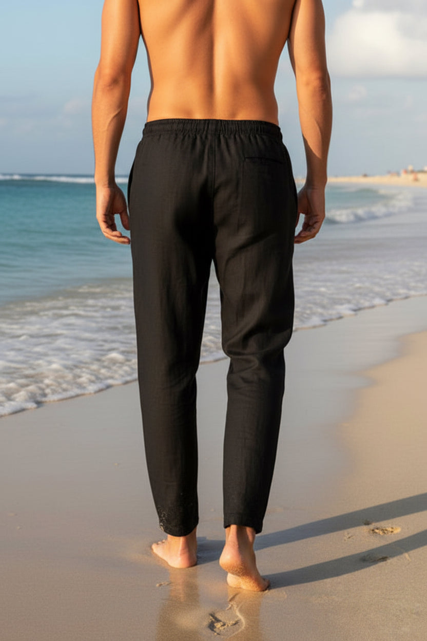 Men’s Premium Linen Drawstring Trouser | Beach & Casual Pants | Breathable Summer Bottom | 5 Colors | M–XXL | MH