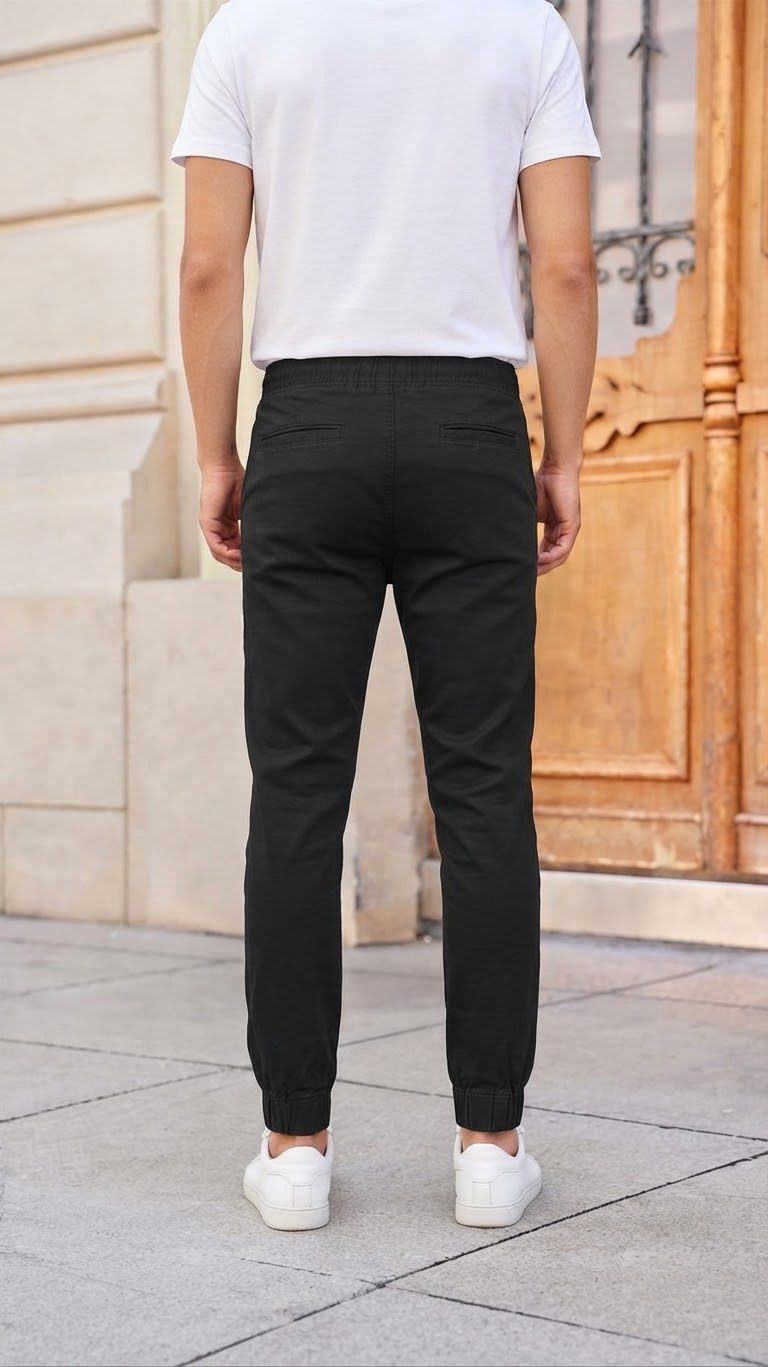 Men's Solid Cotton 4 pocket super stretch Joggers - Casual Drawstring Trousers with Pockets | Sizes 30"-38" | MH