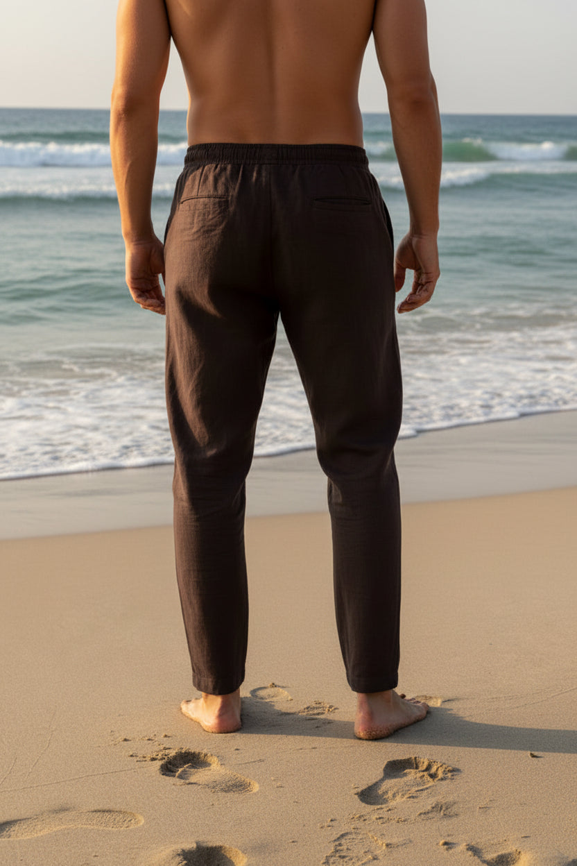 Men’s Premium Linen Drawstring Trouser | Beach & Casual Pants | Breathable Summer Bottom | 5 Colors | M–XXL | MH